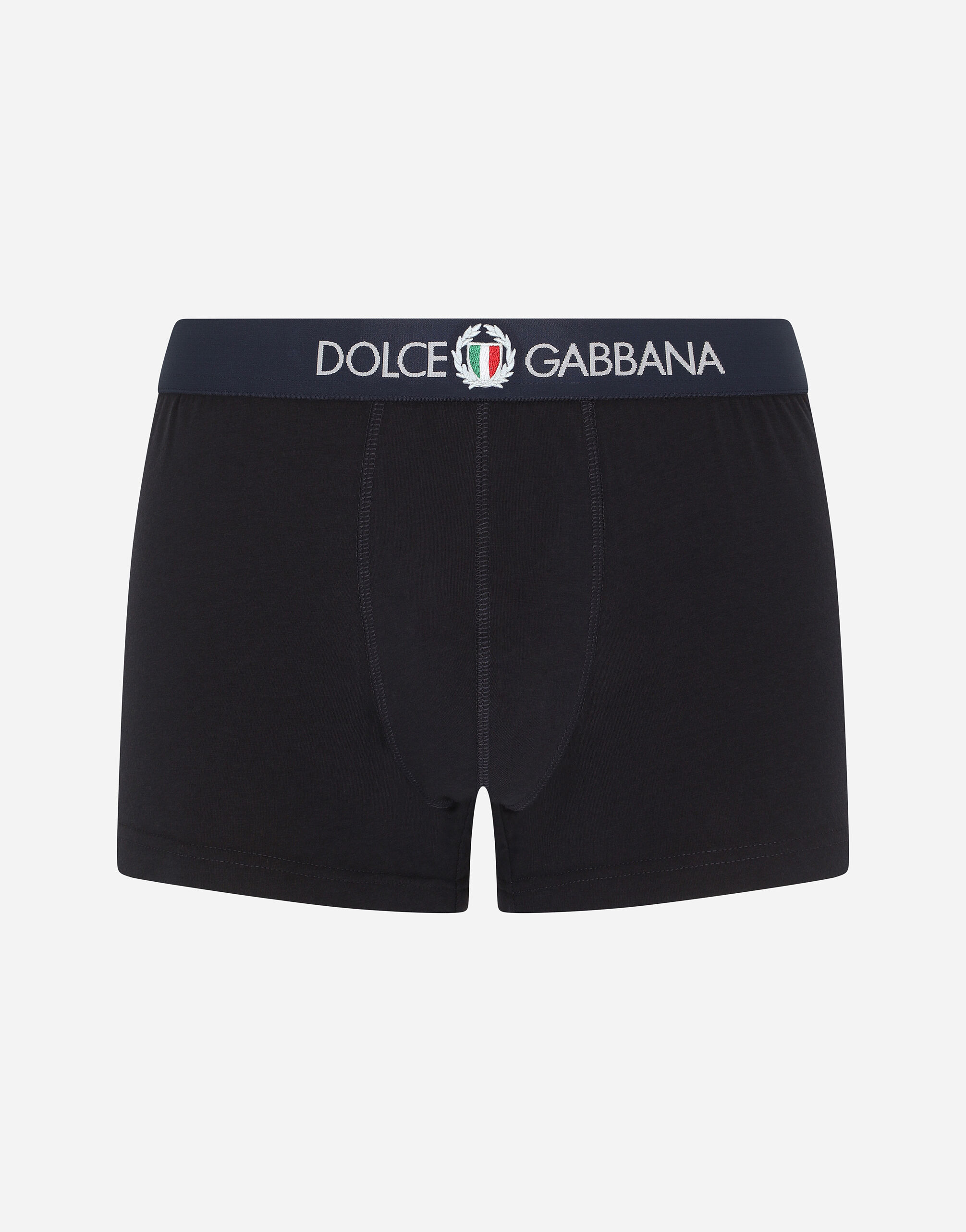 Dolce & Gabbana Two-way-stretch jersey regular-fit boxers with emblem Black M9C03JONN95