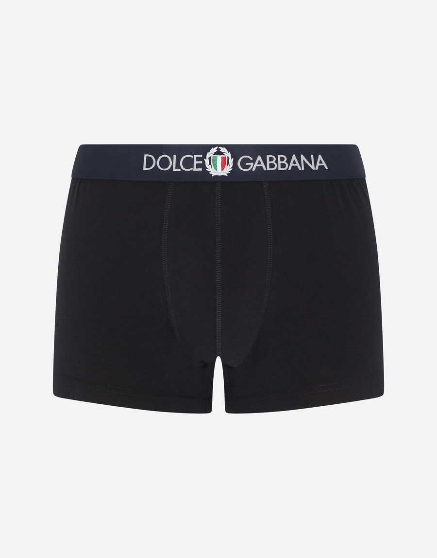 Two-way-stretch jersey regular-fit boxers with emblem