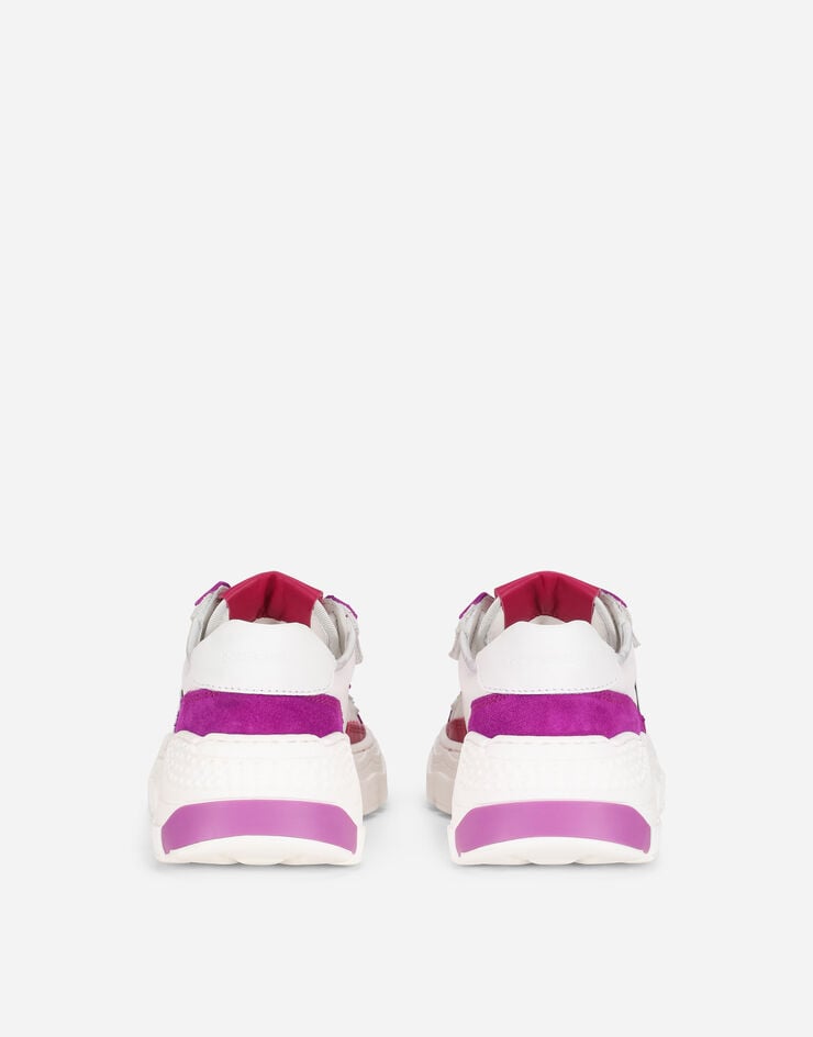 Dolce & Gabbana Nylon and leather Daymaster sneakers with DG logo White/Fuchsia D11053AQ040