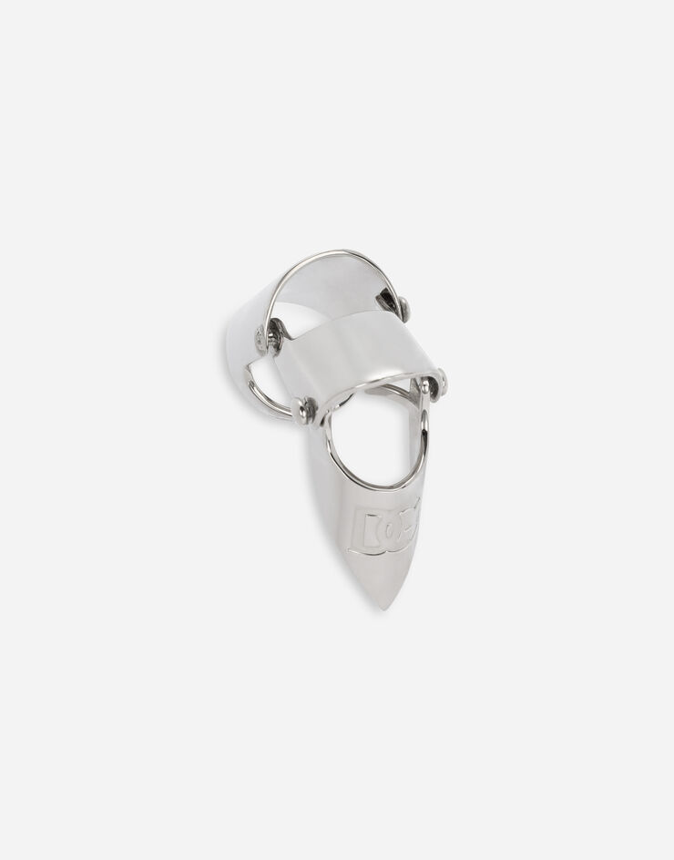 Dolce & Gabbana Long ring with engraved DG logo Silver WRO7B9W1111