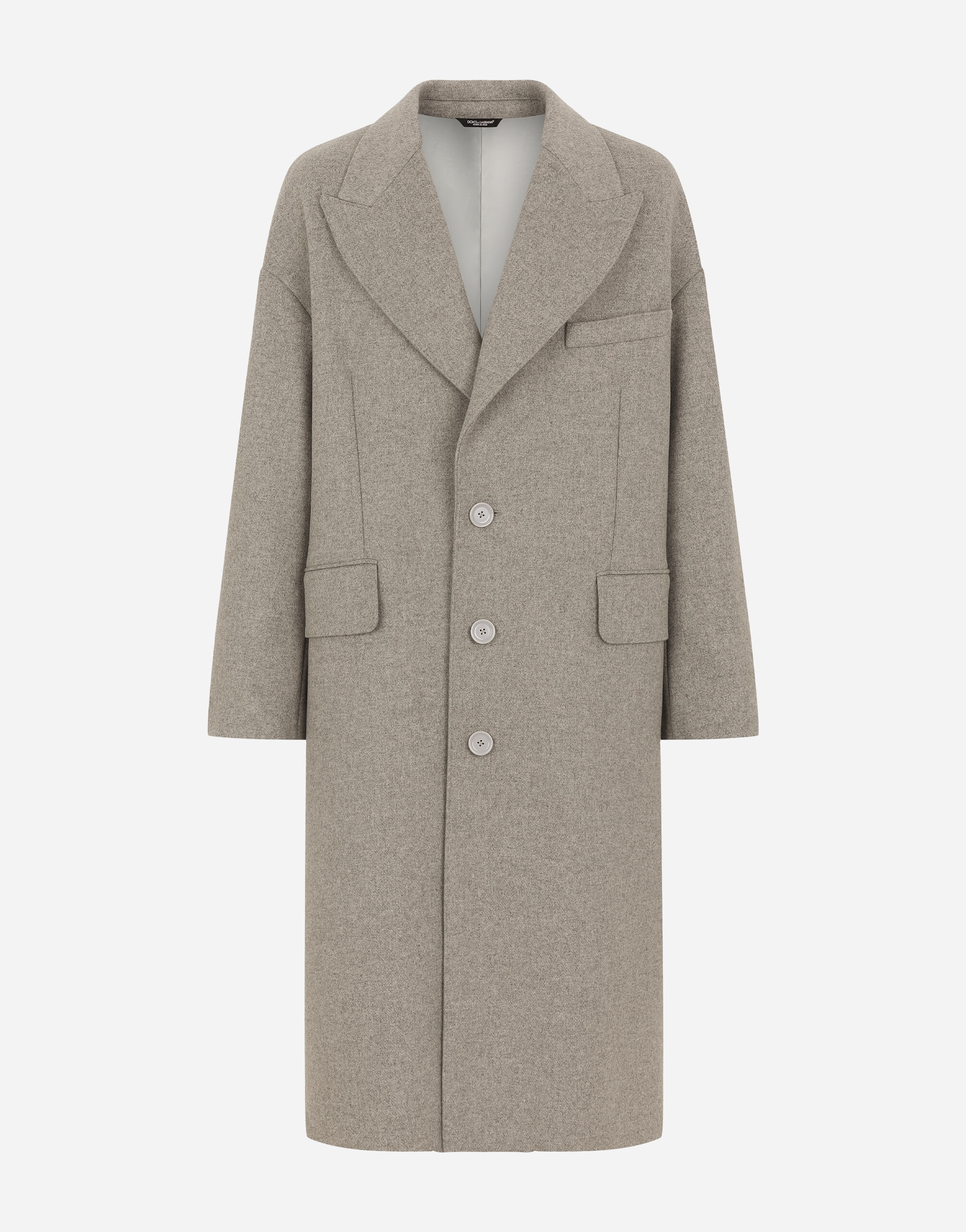 Cappotto decostruito monopetto in lana in Grigio da Uomo Dolce Gabbana