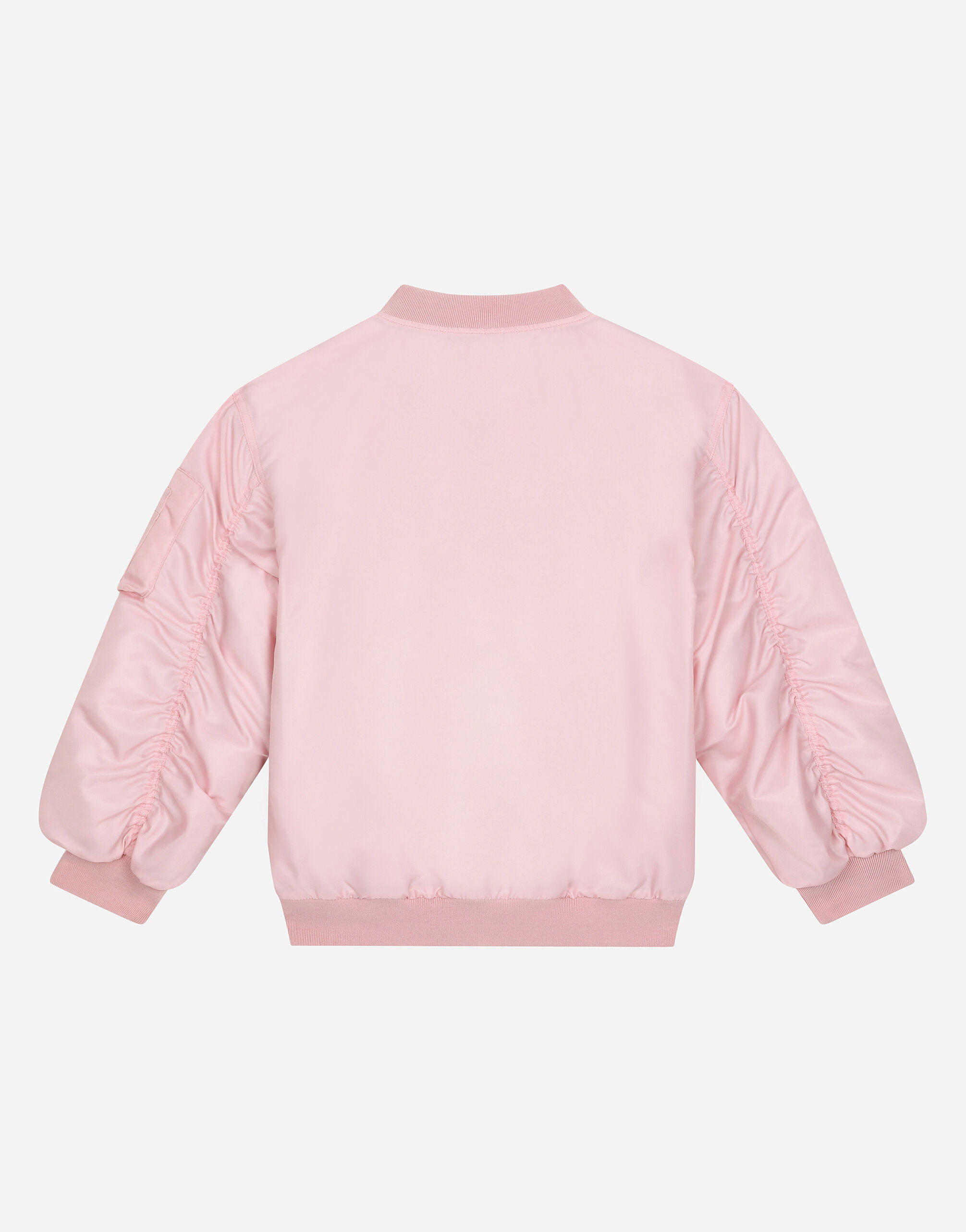 Nylon bomber jacket with logo tag in Rosa for Boys