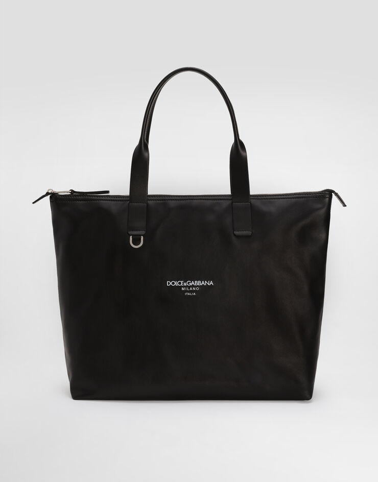 Dolce & Gabbana حقيبة تسوق متوسطة من جلد عجل أسود BM2375A6E48