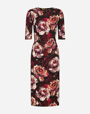 Dolce & Gabbana Cady sheath dress with peony print Print F6AHOTHS5NK
