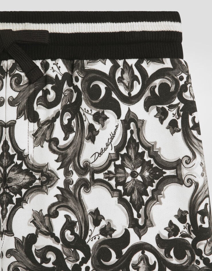 Dolce & Gabbana Majolica-print fleece bermuda shorts Multicolor L4JQP8II7HR