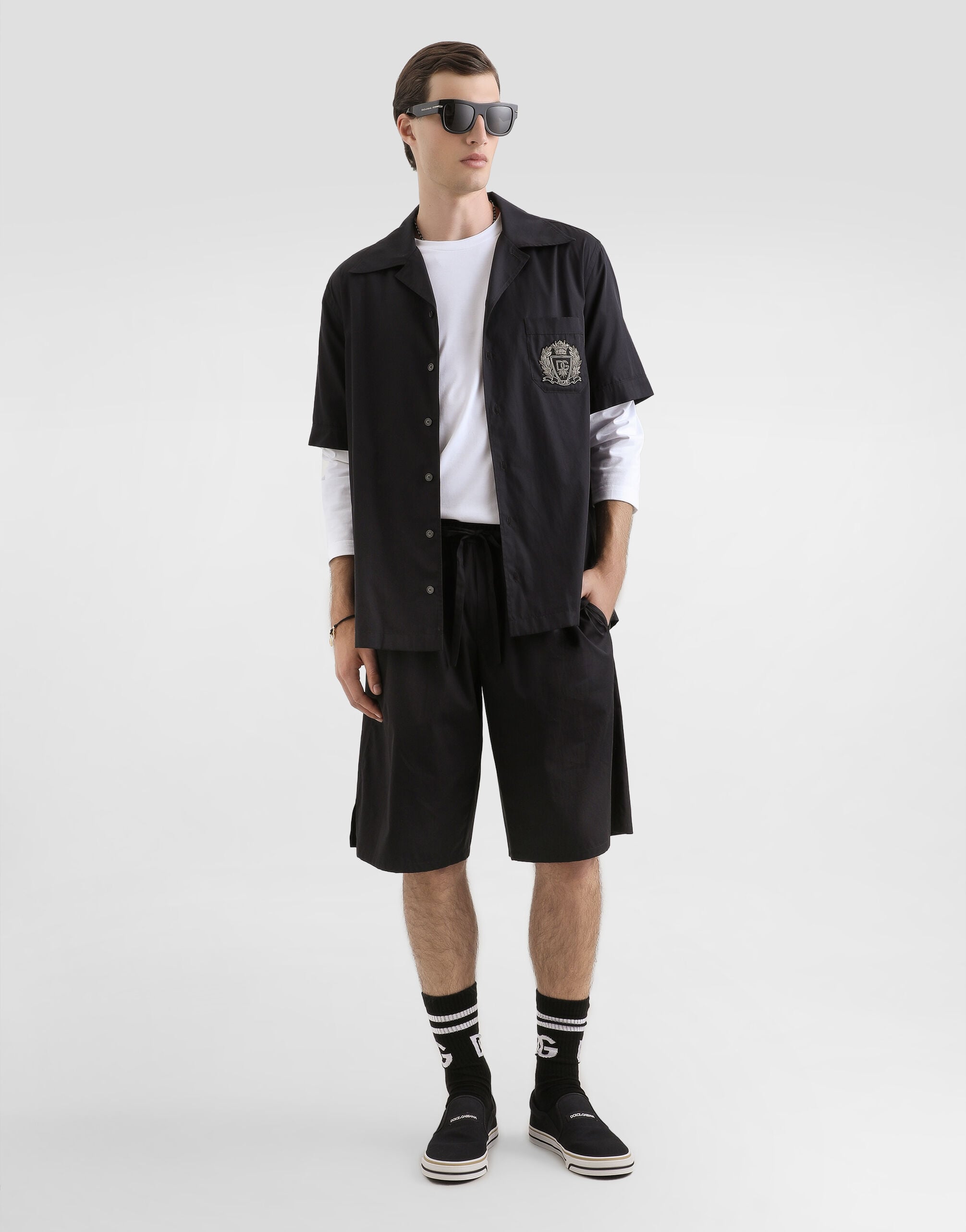 Vanity cotton bermuda shorts in Black for Men | Dolce&Gabbana® US