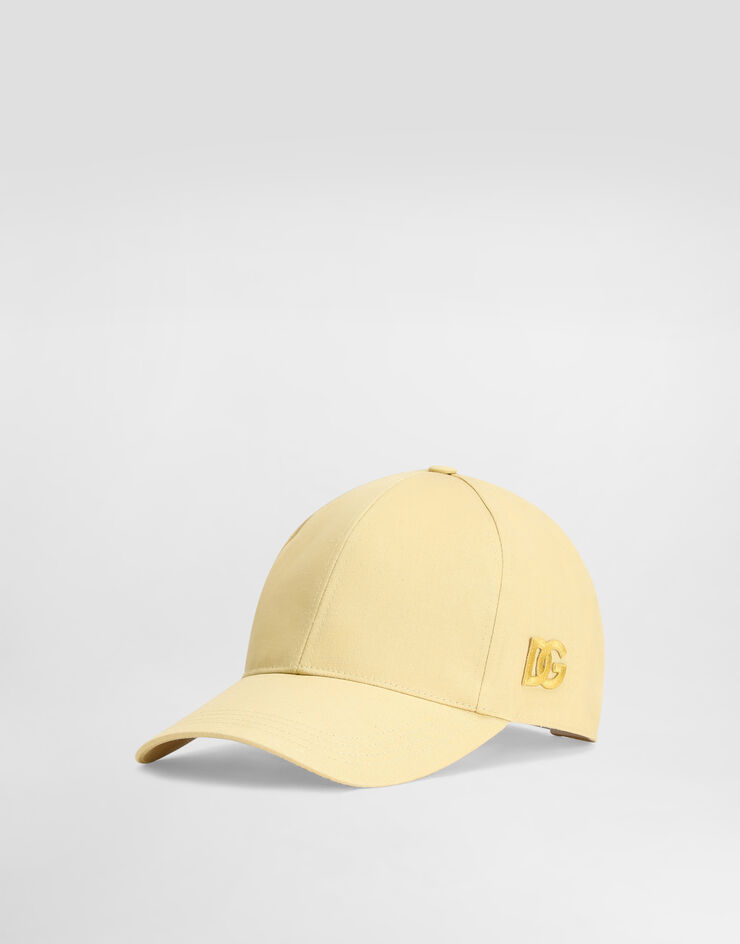 Dolce & Gabbana Casquette de base-ball en gabardine de coton Yellow GH590ZFUFNV