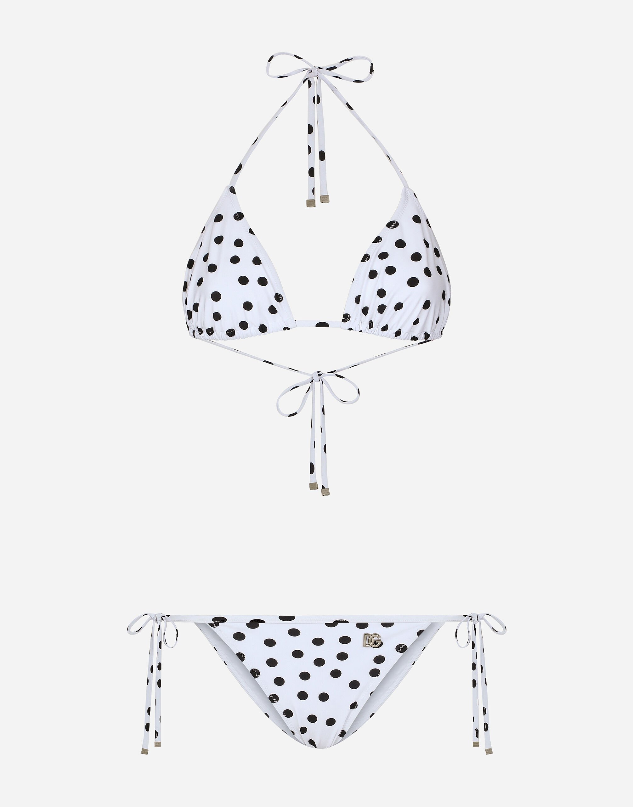 Dolce & Gabbana Polka-dot triangle bikini Print F6ZY1TFS6OB