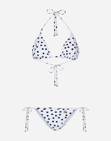 Dolce & Gabbana Bikini de triángulo con estampado de lunares Imprima O8C18JFSG8C