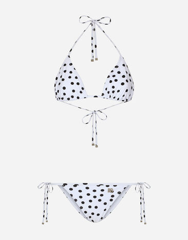 Dolce & Gabbana Bikini triangle avec imprimé à pois Imprimé O8C18JFSG8C