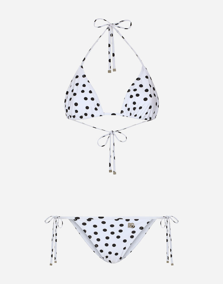 Dolce & Gabbana Bikini triangle avec imprimé à pois Imprimé O8A02JFSG8C