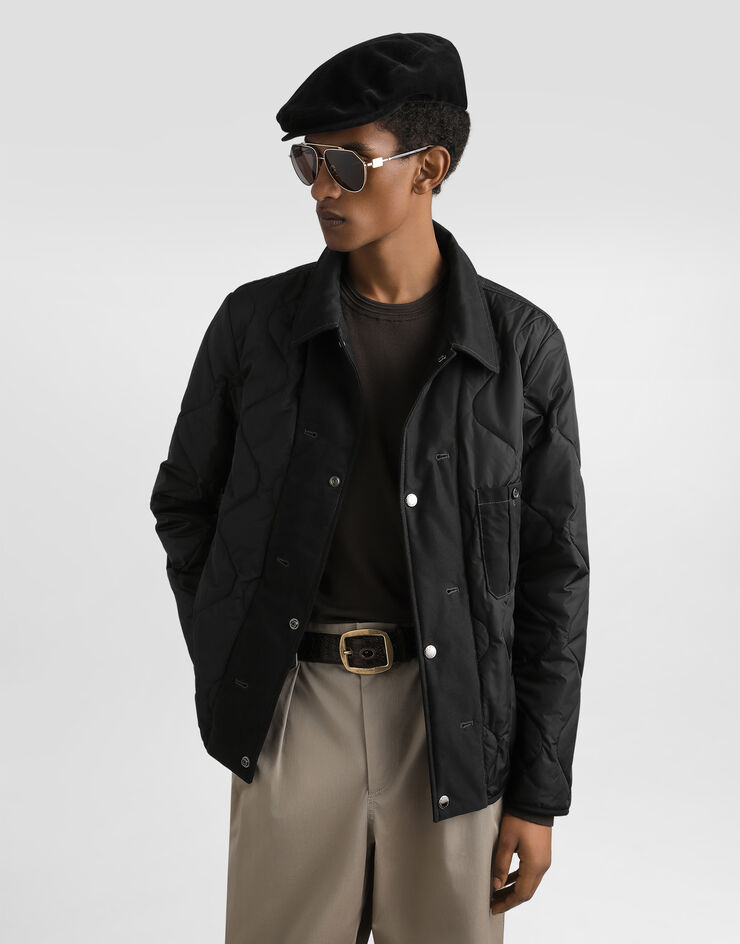 Dolce & Gabbana Natté waxed jacket Black G9BQSTHUMVU