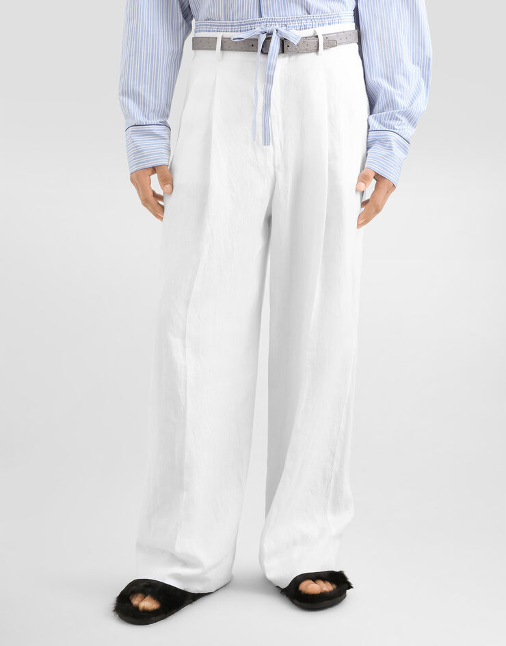 Dolce & Gabbana Linen canvas trousers White GP20WTFU4JB