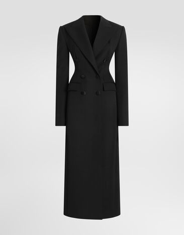 Dolce & Gabbana Wool grain poudré coat Black F0X0ITFU2J4