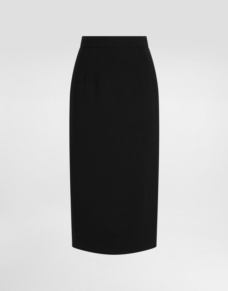 Dolce & Gabbana Stretch wool skirt Black F4DEJTFUBCE