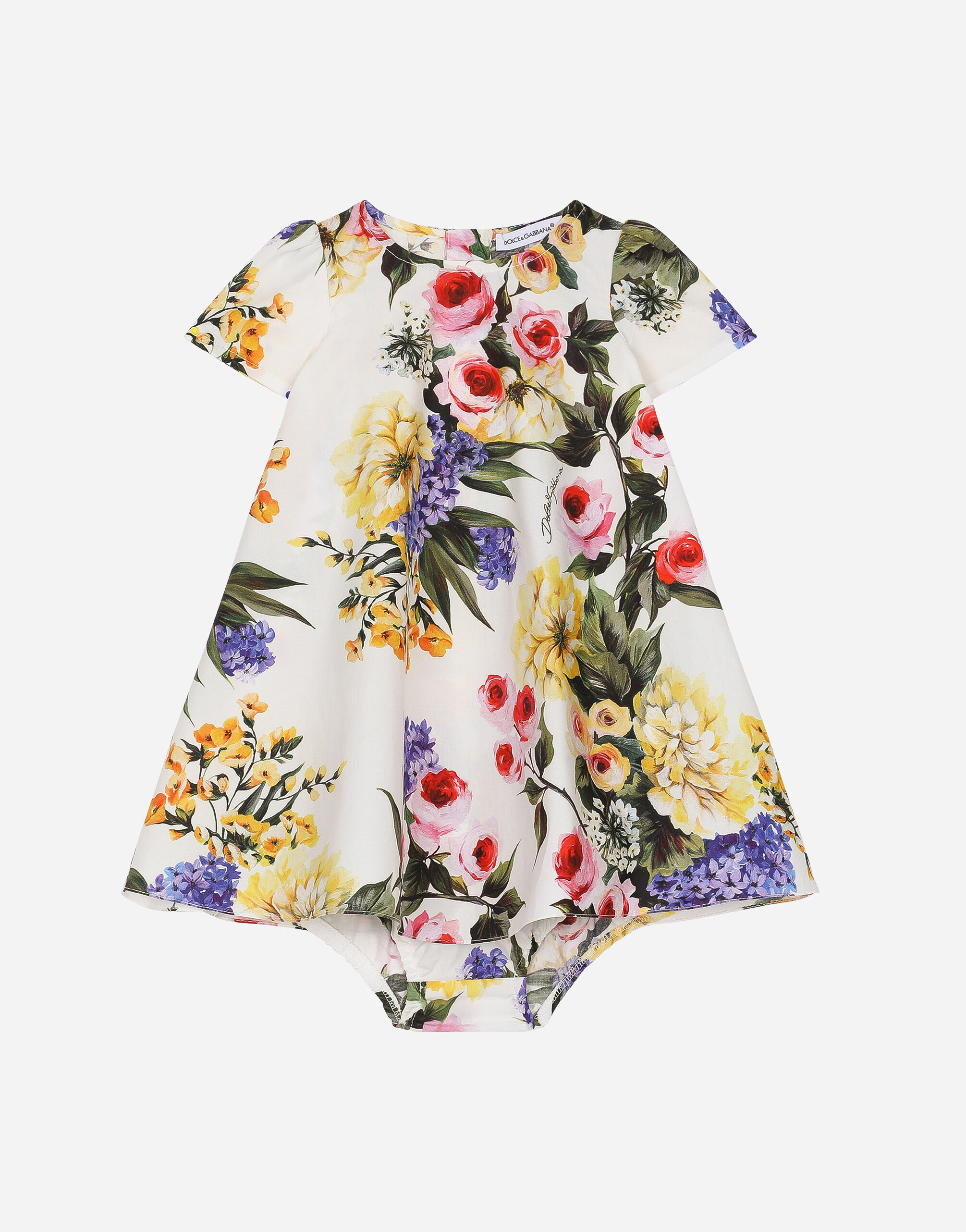 Dolce & Gabbana Kleid mit Höschen aus Popeline Garten-Print Drucken L23DI5HS5Q9