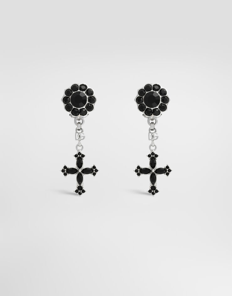 Dolce & Gabbana Orecchini pendenti con croci Dolce & Gabbana Orecchini pendenti con croci Nero WEQ4S2W1111
