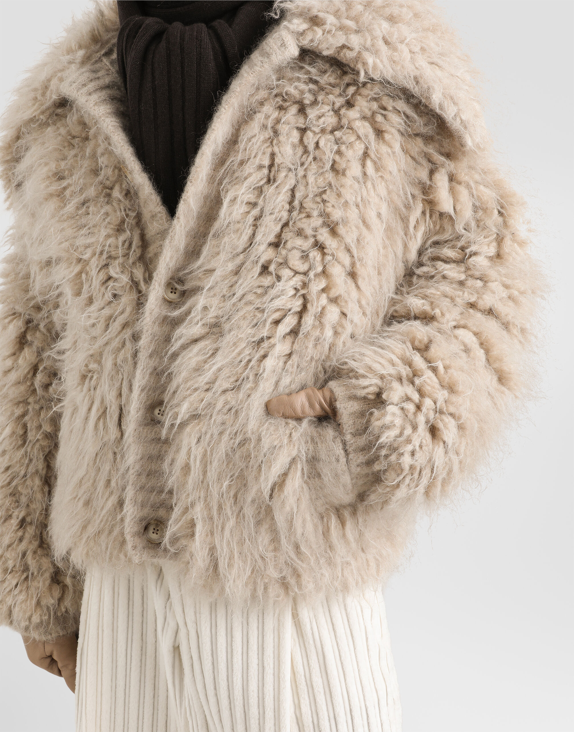 Fur-effect mohair cardigan - thumbnail 4