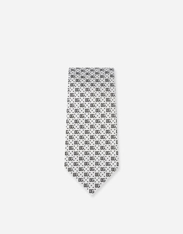 Dolce&Gabbana 8-cm silk jacquard blade tie with DG logo White GT147EG0JQZ