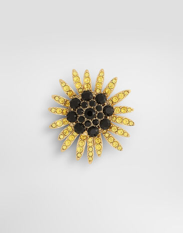 Dolce & Gabbana Broche fleur Sartoria avec strass Gold WPS1F7W1111