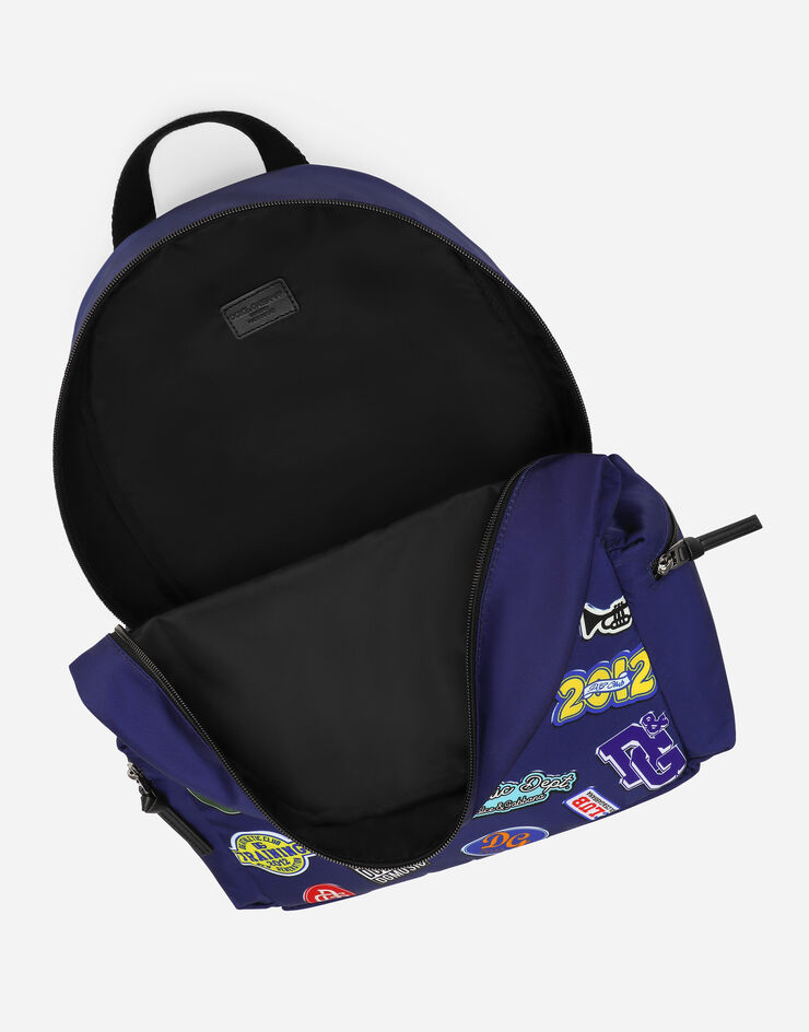 Dolce&Gabbana Printed nylon backpack Blue EM0122AS651