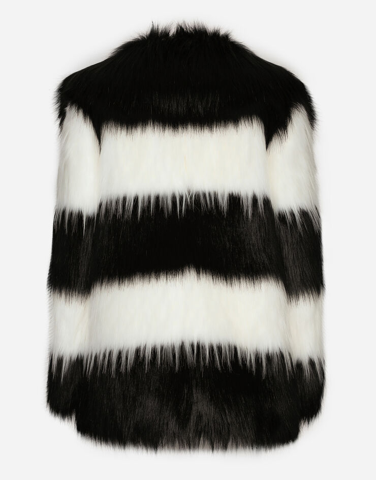 Dolce & Gabbana Striped faux fur coat Multicolor F0E1LFGDCF3