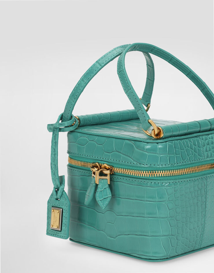Dolce & Gabbana حقيبة يد سيسيلي طويلة من جلد تمساح مطبعة BB7715B2EM0