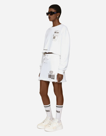 Dolce & Gabbana Short cotton jersey skirt DGVIB3 White O9C38JONP12