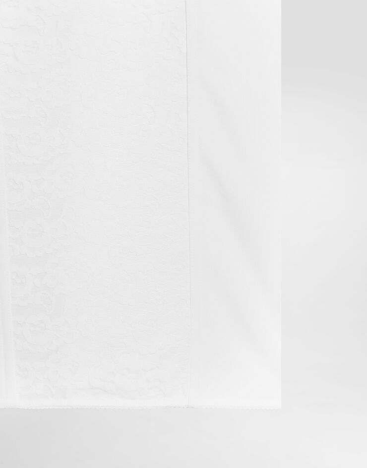 Dolce&Gabbana Sheath dress in elastic fabric and lace Dolce&Gabbana Sheath dress in elastic fabric and lace White F63G9TGDCLQ