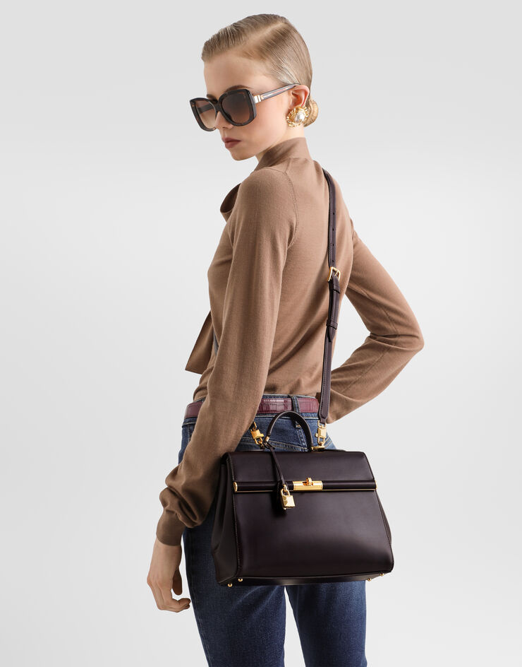 Dolce & Gabbana Marlene handbag in palmellato calfskin Bordeaux BB7932A3G19