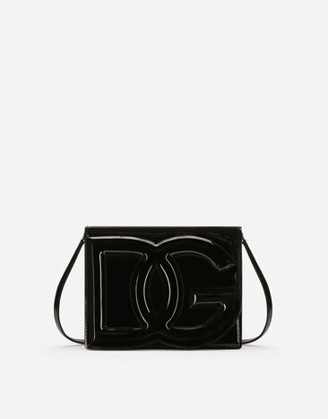 Dolce & Gabbana Patent leather DG Logo Bag crossbody bag Black BB7100AW437