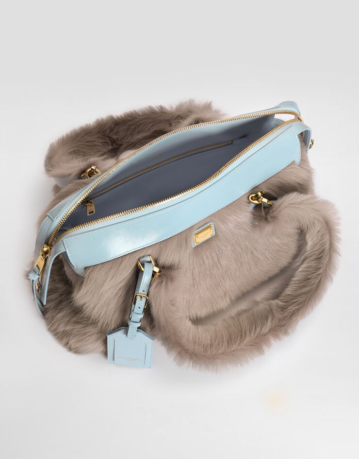 Dolce & Gabbana Vittoria shoulder bag in shearling and calfskin Dolce & Gabbana Vittoria shoulder bag in shearling and calfskin Multicolor BB7953A0736