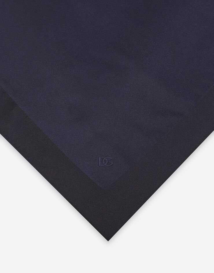 Dolce&Gabbana Silk pocket square with DG logo embroidery Blue GR412EG0UBV