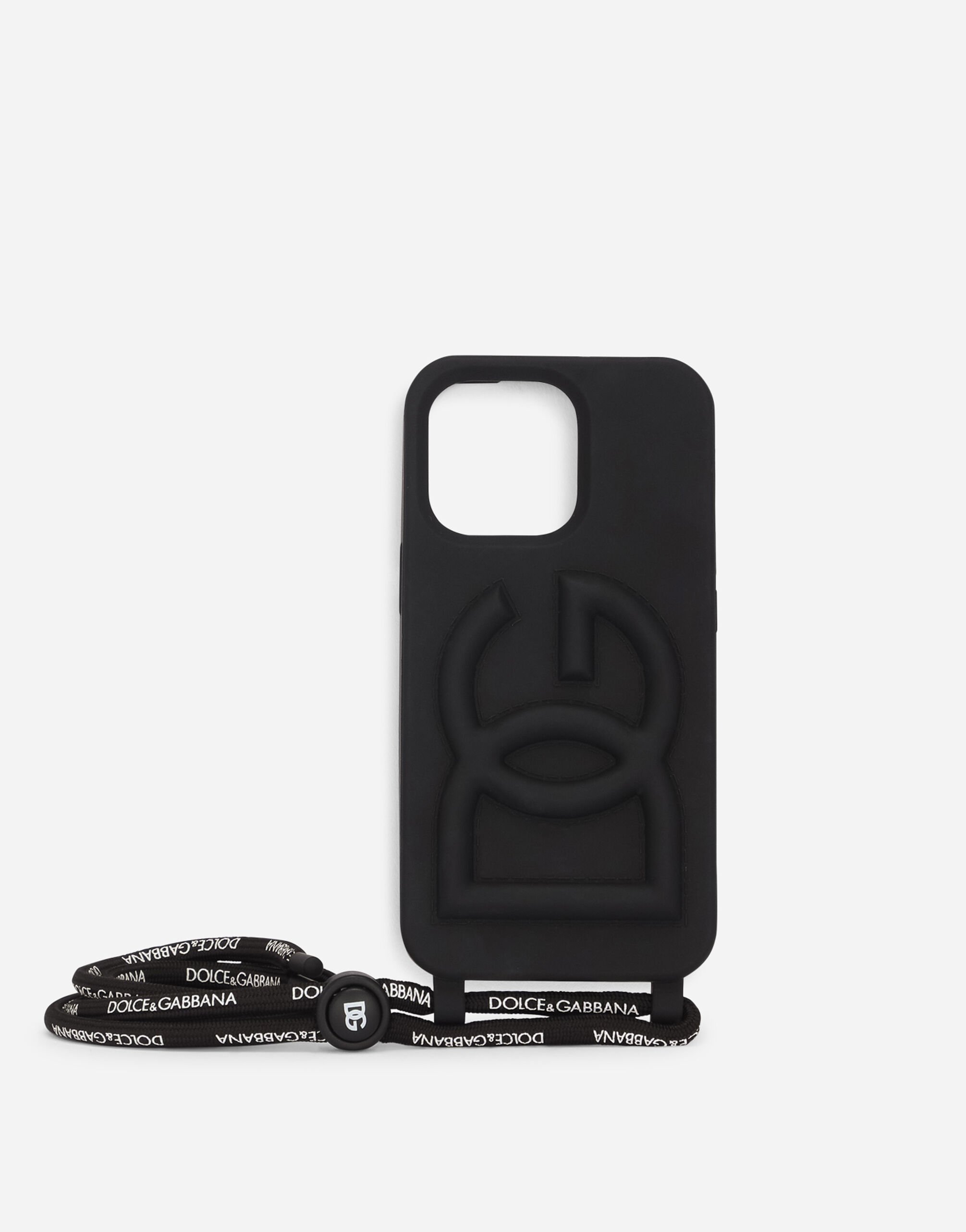 Dolce & Gabbana Rubber iPhone 13 Pro cover with embossed logo Black BP0330AW576
