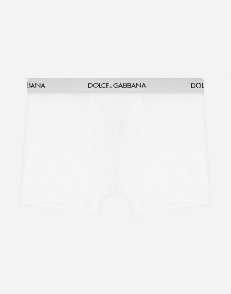 Dolce & Gabbana Bi-pack boxer in jersey con elastico logato White L4J701G7OCT