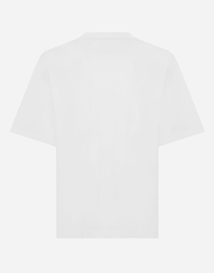 Dolce & Gabbana Camiseta de algodón con estampado logotipo DG Blanco G8OA3TFU7EQ