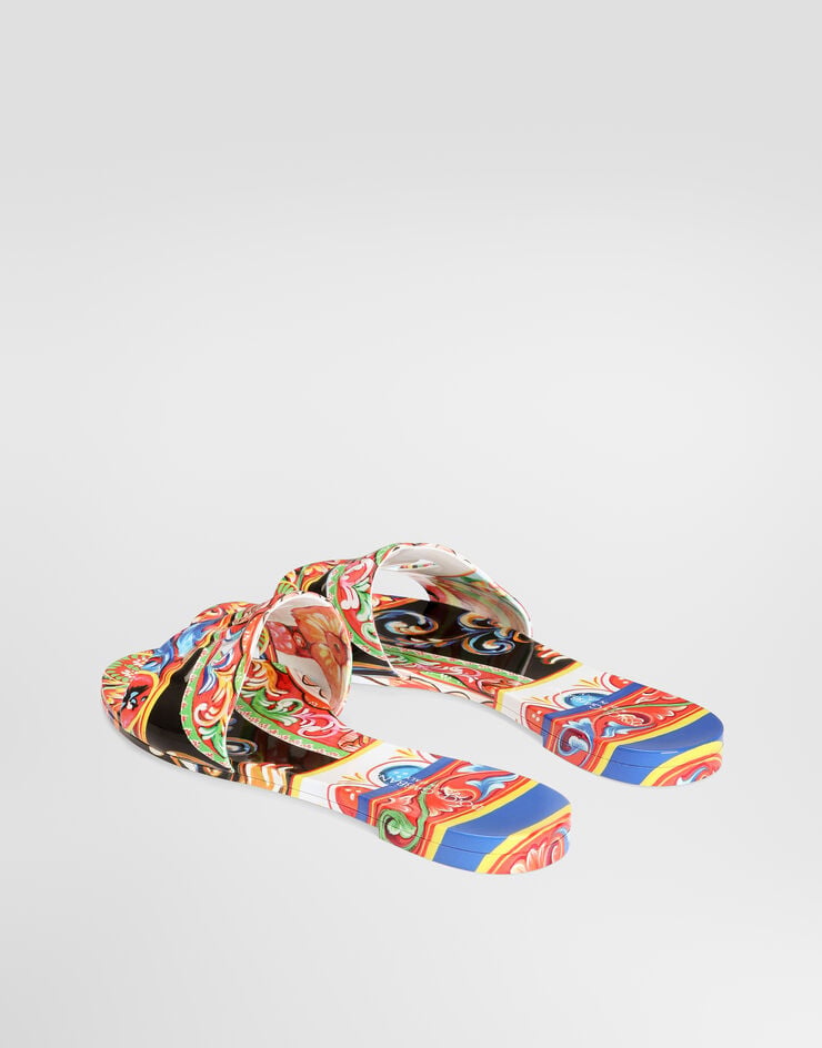 Dolce & Gabbana Carretto-print rubber beachwear slides Multicolor CW2215A0410