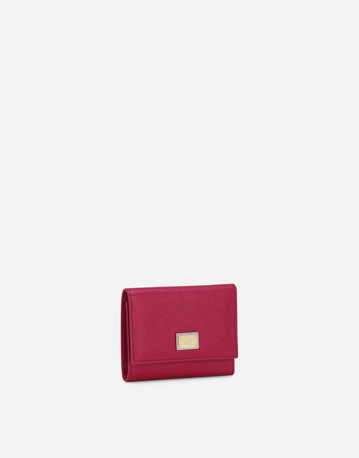 Dolce & Gabbana 도핀 카프스킨 프렌치 플랩 지갑 푸시아 핑크 BI0770A1001