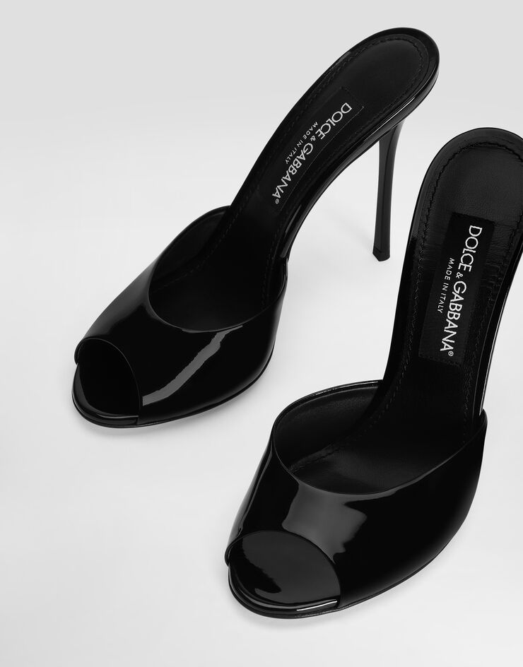 Dolce & Gabbana Keira patent leather mules Black CR2011A1471