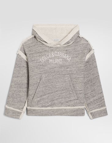Dolce & Gabbana Cotton sweatshirt with logo Grey L4JWOCHU7Y4