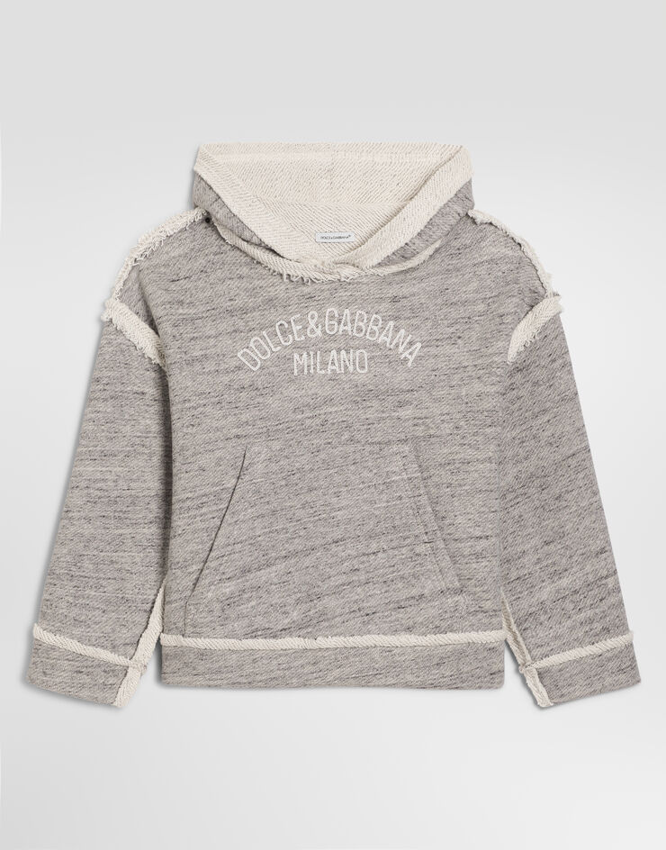 Dolce & Gabbana Cotton sweatshirt with logo Grey L4JWOCHU7Y4