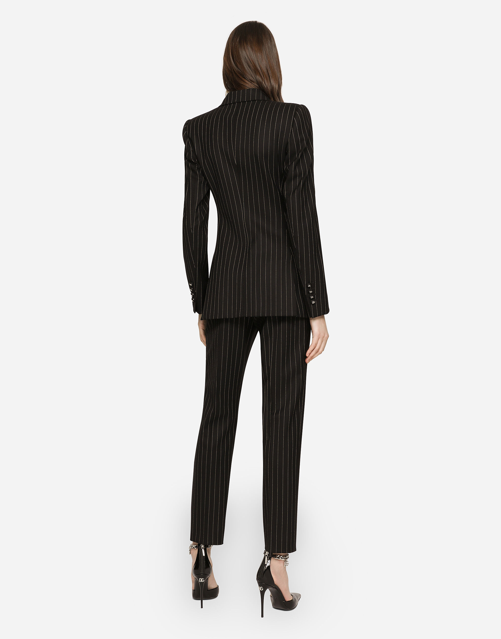 Pinstripe twill Turlington blazer in Multicolor for Women