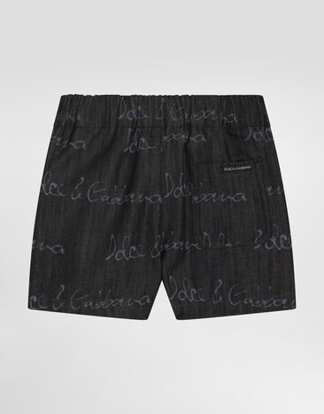 Dolce & Gabbana Denim shorts with Dolce&Gabbana logo Multicolor L13Q60LDC87