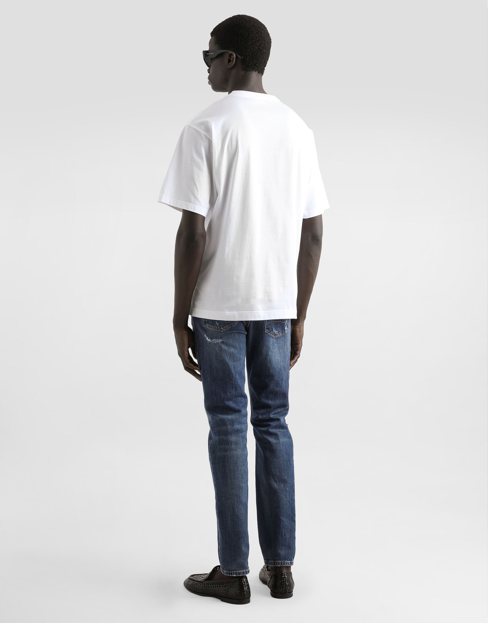 【関税&送料込】Dolce & Gabbana Cotton T-Shirt With Italian Cotton T-shirt with Italian Holiday print in White for Men
