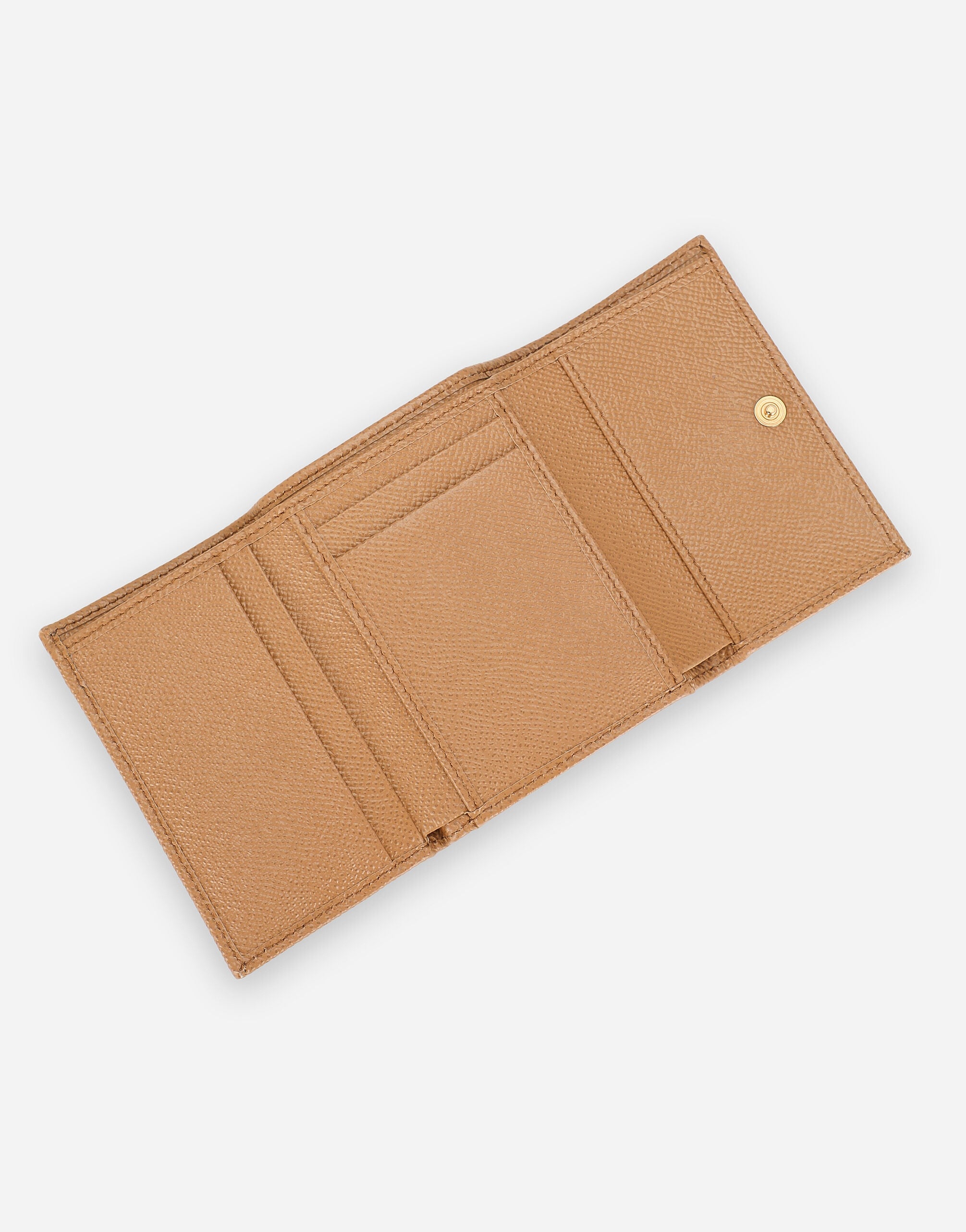 Dauphine calfskin French-flap wallet in Brown for Women