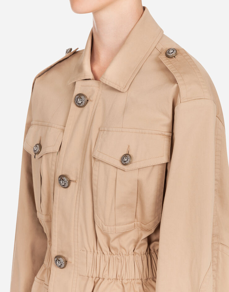Dolce & Gabbana SINGLE-BREASTED COTTON SAFARI JACKET BEIGE F28UBTFUFJ6