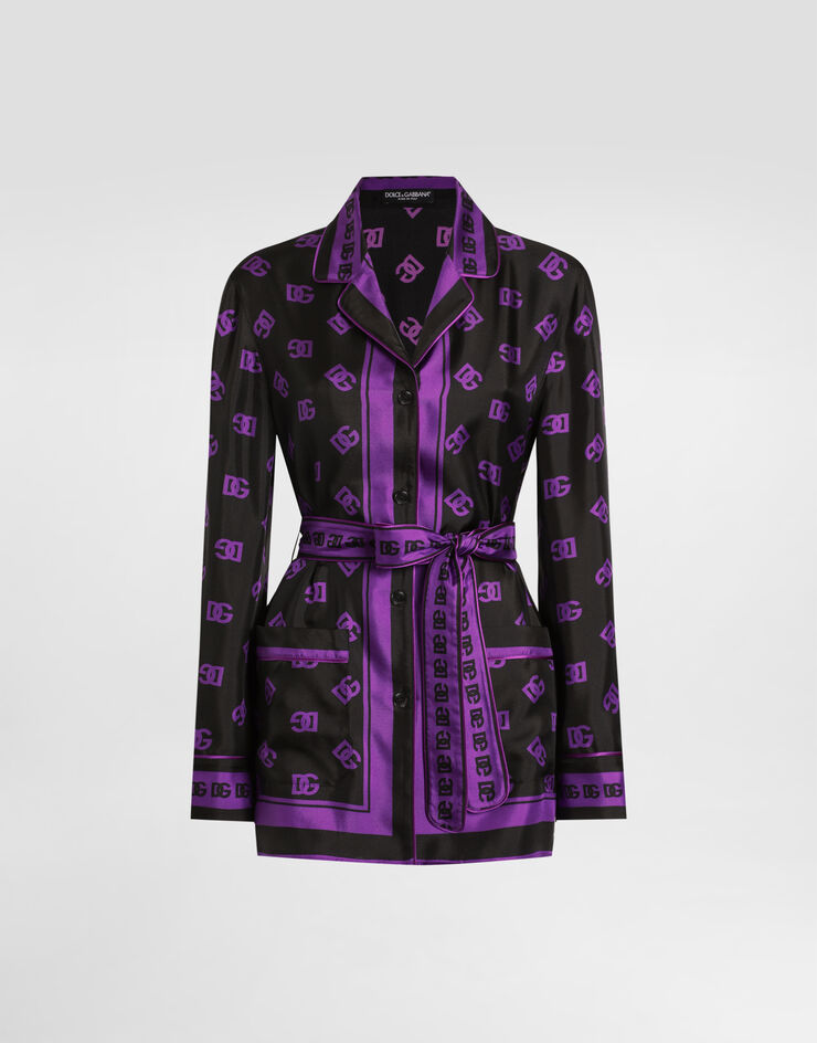 Dolce & Gabbana DG all-over print silk twill vanity shirt Print F5I89THI1Z7