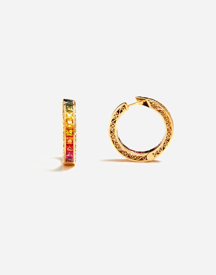 Dolce & Gabbana Серьги-кольца с разноцветными сапфирами ЗОЛОТОЙ WELB2GWMIX1