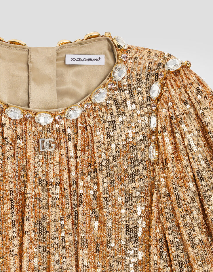 Dolce & Gabbana Abito in paillettes Oro L54DC6FLUCC