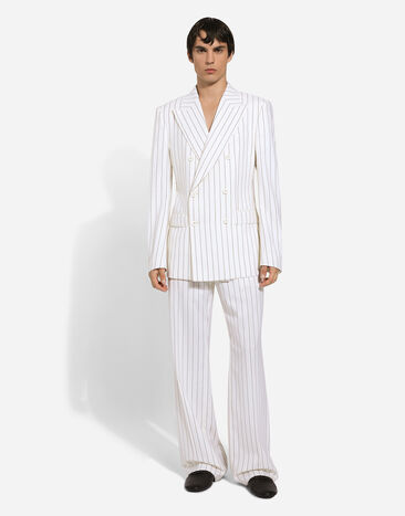Dolce & Gabbana Double-breasted pinstripe Sicilia-fit jacket Multicolor G2QU4TFRBC7